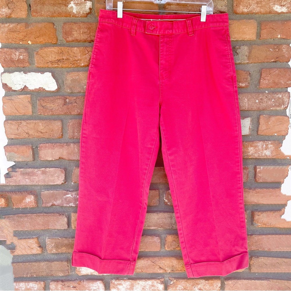 Tommy Hilfiger Vintage Red Cuffed Cropped Capris Pants Size 14